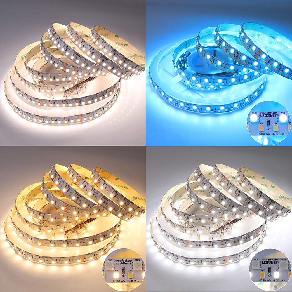 RGBCCT Multi Color LED Lights - 24V RGB+WW+DW LED - 14mm 180LEDs/m High Density RGBCCT Multi Color LED Lights - 24V RGB+WW+DW LED - 14mm 180LEDs/m High Density